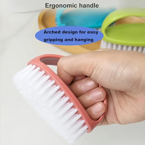 Scrubbing Brushes for Cleaning Small Scrub Brush with Nylon Stiff Bristles - color: Pink + Purple