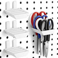 Zonon 4 Pcs Pegboard Scissor Holder 4 Slot White Plastic Hangers - color: White, size: 4 Slot
