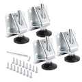 POWERTEC Leveling Feet 4PK, Heavy Duty Adjustable Furniture Leg Levelers with Nylon Foot, Screws & Lock Nuts for Workbenches, Cabinets, Tables & Shelving (71136V) - size: Leg Leveler, Set of 4