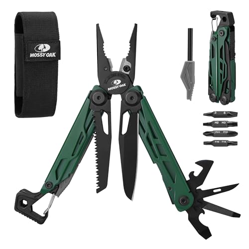MOSSY OAK 27-in-1 CNC-Machined Multitool Pliers, Self-Locking - color: Green