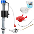 Saillong Universal Toilet Flusher Replacement Kit, Fill Valve, 2-Inch Flapper, Side Mount Handle Lever, Water-Saving, Adjustable Toilet Repair Kit Inside Tank, Easy to Install(1 Set,Blue Grey, Red) - color: Blue Grey, Red