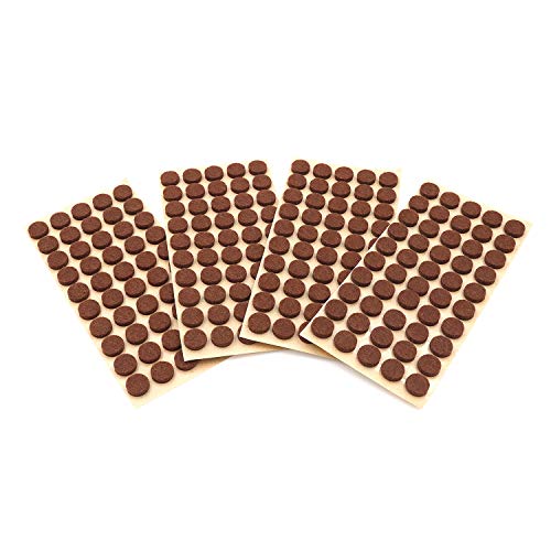Furniture Felt Pads 3/8" (10mm) Diameter Round 3M Self Adhesive Protects Kitchen Cabinets, Drawers, Desks and Furniture Against Bumps and Scratches 200 Pack - Mocha (Medium Brown) - color: Mocha 200 Pack