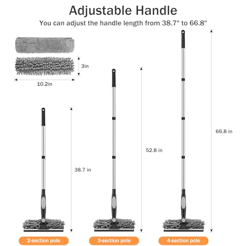 SetSail Window Squeegee with 66in Extension Pole 2-in-1 Window Cleaning Kit - color: Black Grey