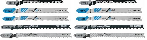 Bosch T500 5-Piece T-Shank Jig Saw Blade Set for Wood and Metal (Pack of 2) - size: 10-Pack