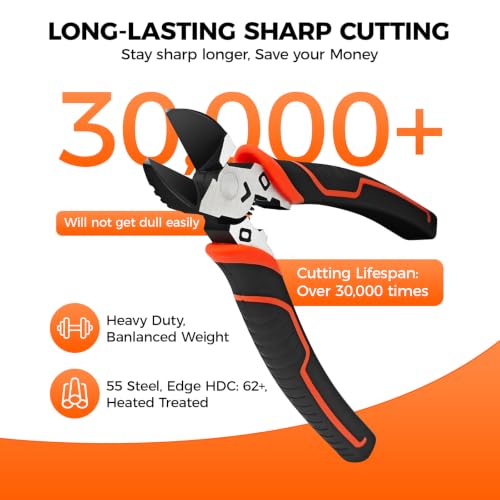Premium 6.5" Wire Cutters Heavy Duty, Super Sharp, Stay Sharp Longer