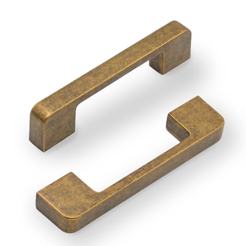 2328 10 Pack 3.75 Inch(96mm) Kitchen Cabinet Handles Antique Brass Cabinet Pulls Kitchen Cabinet Hardware Drawer Pulls for Cupboard Wardrobe - color: Antique Brass, size: 3.75"/96MM Hole Center