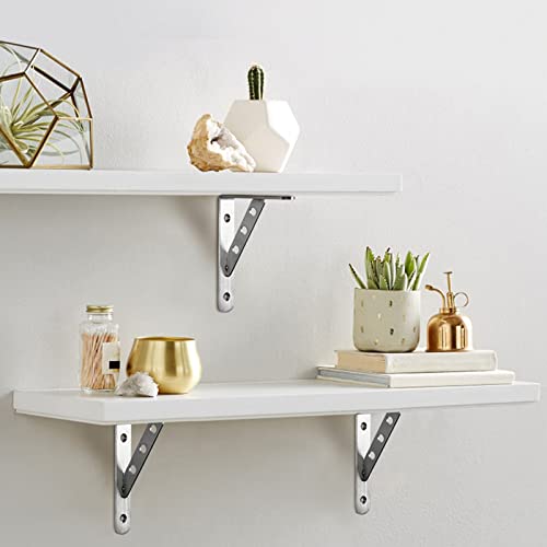 YUMORE 8 Inch Shelf Bracket, Heavy Duty L Bracket, 2 Pack - size: 8"(Soild)