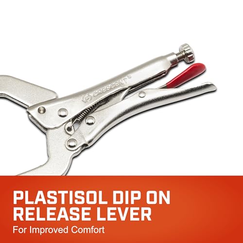 Crescent 6" Locking C-Clamp with Regular Tips - Carded - C6CCVN , Red - size: C6CCVN