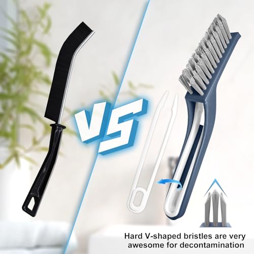 Stiff Bristle Brush - Hard Bristle Crevice Cleaning Brush Tools for Household, Kitchen, Bathroom, Window, Toilet, Corners, Multi Purpose Hard Bristle Brushes for Deep Cleaning Gap(2 pcs)