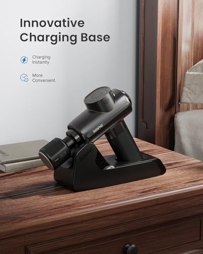 RENPHO Active Thermacool Deluxe Massage Gun with Charging Stand, Heat, Cold - color: Eclipse Black