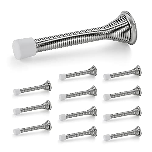Ravinte Door Stoppers, 12 Pack Satin Nickel Spring Door Stops - color: Satin Nickel