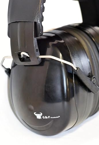 G & F Products Safety Ear Muffs 2 Pack, 34dB NRR Hearing Protection with Adjustable Headband for Shooting, Work & Kids - color: Black and Blue (2 Pcs)