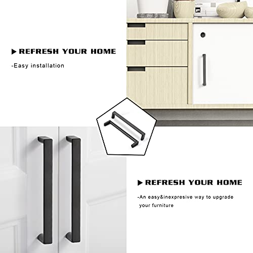10 Pack 5 Inch(128mm) Kitchen Cabinet Handles Matte Black Cabinet Pulls Kitchen Cabinet Hardware Drawer Pulls for Dresser Cupboard Wardrobe - color: Matte Black, size: 5"/128MM Hole Center, style: 10 Pack