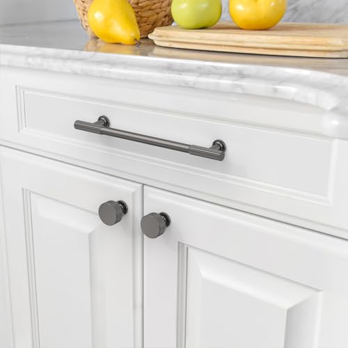 Asidrama 10 Pack 6.3 inch Brushed Black Nickel Kitchen Cabinet Handles - color: Brushed Black Nickel, size: 6.3" Hole Center
