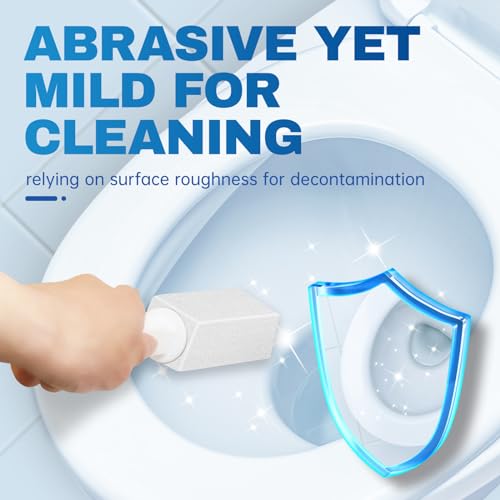 Vacplus Toilet Brush, 2 Pack, 100% Pumice Stone, Long Handle | Toilet Bowl Cleaner, Pool, Bathroom Sink, Removes Limescale Rust - color: White(3x Efficiency), size: 2 Count (Pack of 1)