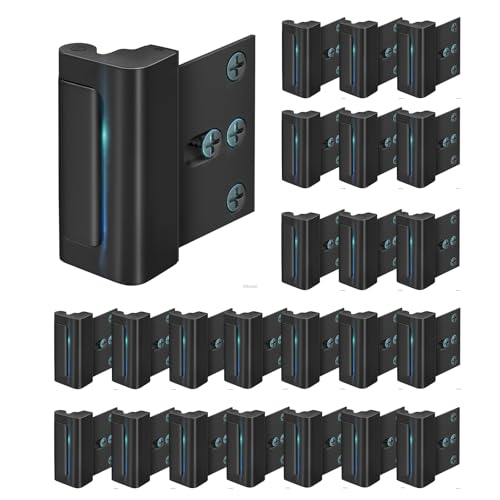Home Security Door Lock, 3 Pack Childproof Door Reinforcement Lock,Upgrade Flip High Night Lock to Defend Your Home Kids (24, Black) - color: Black