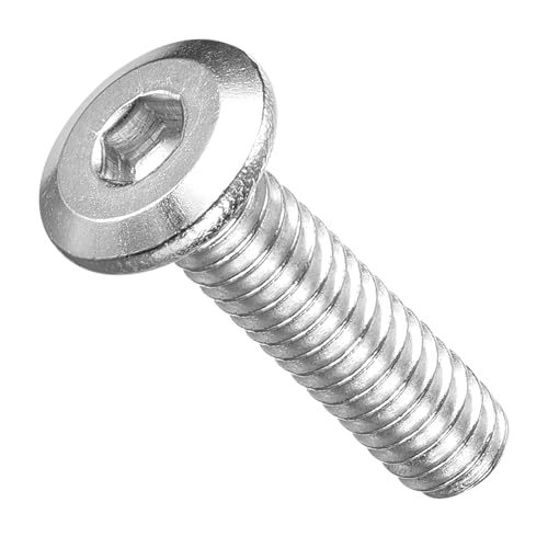 METALLIXITY Flat Head Hex Socket Cap Screws Bolts 1/4"-20x1 30Pcs - color: Silver Tone, size: 1/4"-20x1"