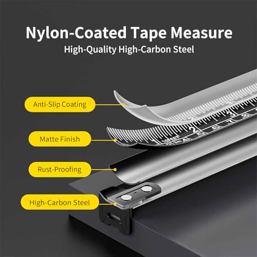 SEESE Mini Retractable Tape Measure: 10 ft (3 m) Self-Locking & Metric/Imperial Dual Scale for Home Improvement DIY Projects & Woodworking Enthusiasts