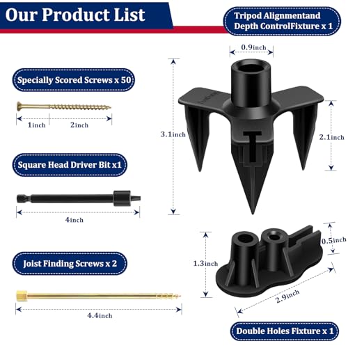 Squeaky Floor Repair Kit with 50 Screws and 5 Tools, Squeak No More Set - size: 50 Screws
