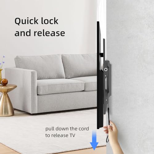 Suptek Tilt TV Wall Mount Bracket for Most 37-82 inch TV, Universal Mount with Max 600x400mm VESA and 132lbs Loading Capacity, Fits Studs 24" Apart, Low Profile with Magnetic Bubble Level (MT5082) - size: 37"-82" TV - for wood studs up to 24"