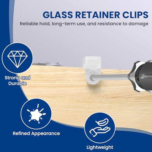 25Pcs Glass Retainer Clips, Clear with Screws, Panel Fixing Clips