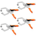 SEUNMUK 6 Inch C Clamp Locking Pliers, 4 Pack Heavy Duty Vise Grip Welding Clamps with Swivel Pads, Adjustable Face Clamp for Woodworking, Home, Electrician Maintenance, Pocket Hole Joinery - size: 4 Pack 6 Inch