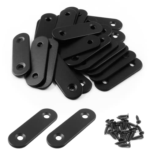 Jiozermi 24 Pcs Straight Brace, 2" x 0.6", Stainless Steel, Black - size: Black, 2” x 0.6”, 24 pcs