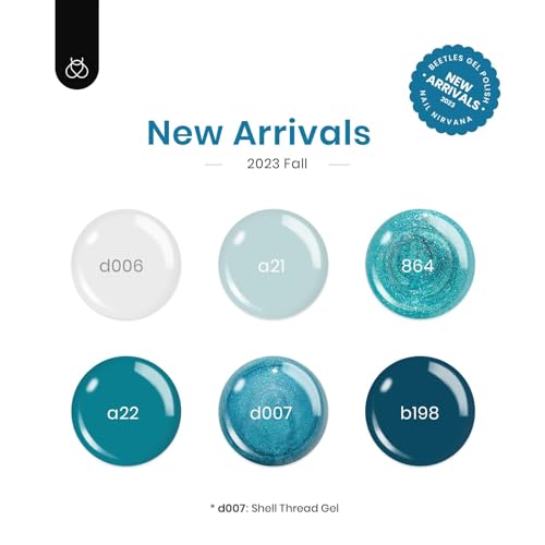 Beetles Teal Gel Polish Set, Mermaid Pearl Teal Blue Gel Turquoise Glitter - color: 0-1-1-Dazzling Princess