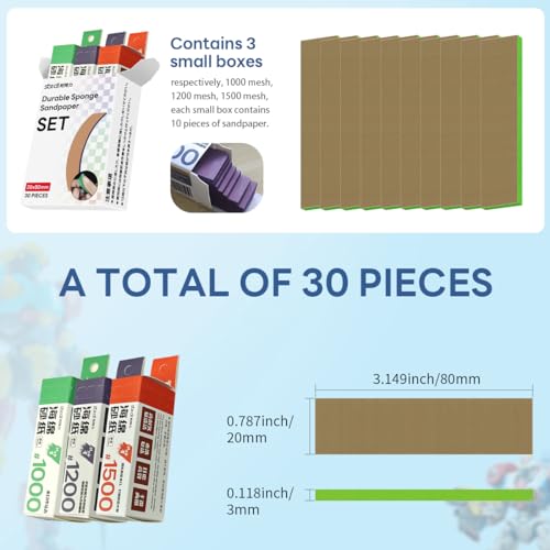 stedi Sanding Sponge 30PCS Model Gundam Building 3mm #1000#1200#1500 - style: 3mm #1000#1200#1500(30PCS)