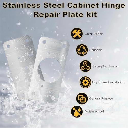 Cabinet Hinges Repair Plate, Hinge Repair Brackets, Hinge Repair Plate Kit - size: Small-A