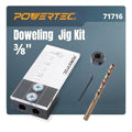POWERTEC Dowel Jig Kit, Doweling Jig Kit 3/8", Dowel Jigs Woodworking, Laser Cut Witness Mark, with Depth Scale, Drill Guide Dowels, Cobalt M-35 Drill Bit & Split Ring Stop Collar 71716 - style: 3/8" Doweling Jig Kit w/ Bit & Collar
