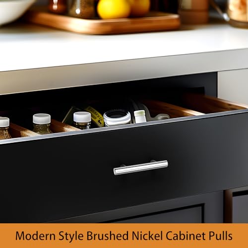 Probrico 5Pack | 2-1/2" Hole Centers Kitchen Cabinet Pulls Polished Chrome, Modern Euro Round T Bar Stainless Steel Cabinet Pulls, Chrome Handles for Cabinet and Drawers 4" Length - color: Polished Chrome, size: hole center 2-1/2"