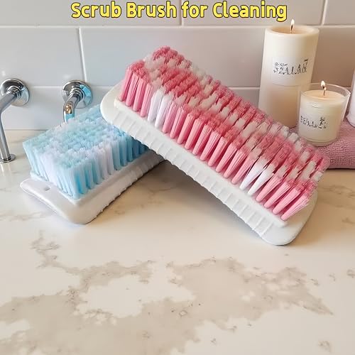 Scrub Brush Heavy Duty Scrub Brushes Scrubbing Cleaning Brush Set | 4 Pack Scrub Brush for Cleaning with Stiff Bristle Deep Cleaning Brushes for Bathroom, Floor, Shower, Carpet, Bathtub