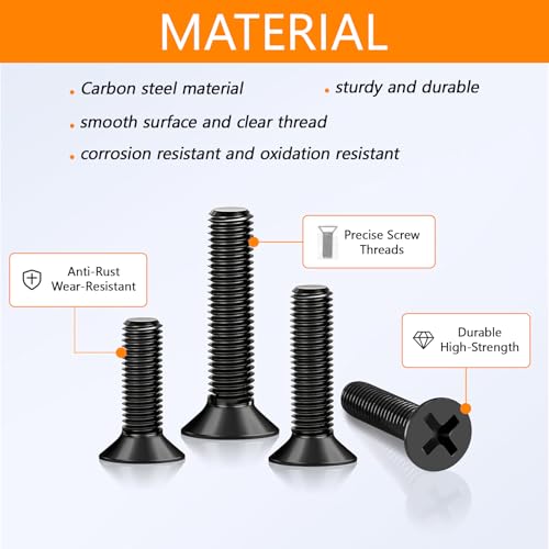 1001 Pcs M3 Countersunk Screws Assortment Kit, Flat Head Machine Screws Phillips Bolts Nuts Washers Assortment Kit with Screwdriver for Electronics, Machinery - M3x6/8/10/12/16/20/25mm - size: M3x6/8/10/12/16/20/25-1001Pcs