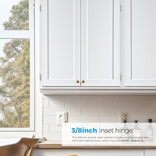 Satin Nickel Cabinet Hinges Self Closing, 3/8 Inch, 20 Pack (10 Pairs) - color: Satin Nickel, size: 3/8 inch Insert