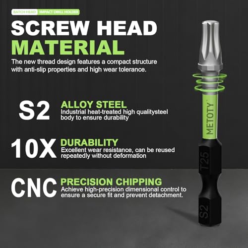 52PCS Impact Screwdriver bit Set-Resistant Magnetic Mixed, Includes Various Sizes and Lengths, Along with a Magnetizer, Extension Rod, and Wrench, to Meet Your Work Needs. - size: Mixed-52PCS (without Box)