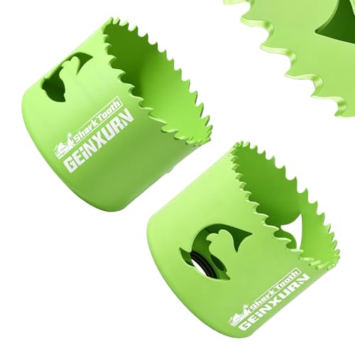 Geinxurn 2-1/4 Inch(57mm) Hole Saw, 2PCS HSS Bi-Metal Hole Saw Kit with Shark Tooth Hole Cutter for Wood,Drywall, PVC Boards and Thin Metal - color: 2 PCS 2-1/4"