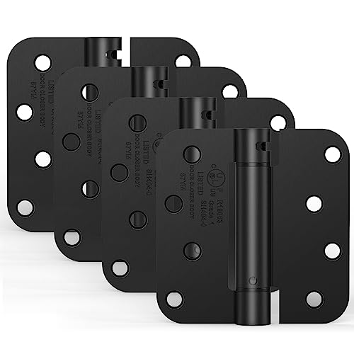 4 Pack 4 Inch Self Closing Door Hinges, Gloss Black - size: 4" (4 Pack)