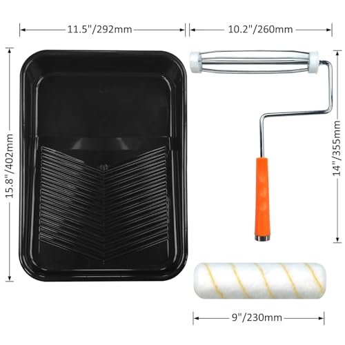 Great Andrew 15 Pcs Paint Tray Set, 9 Inch Plastic Paint Tray with Liners - size: 15 Pack Liners Kit, 9 In