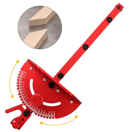 Table Saw Miter Gauge, Works w/Table Saws, Router Table, Band Saw (Red) - color: Red
