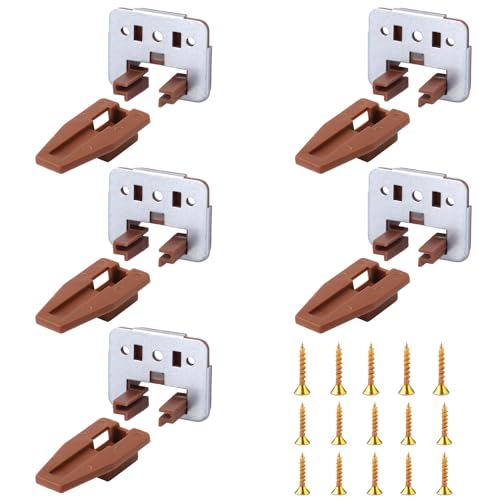 5 Sets Drawer Guide Glide for Kenlin Rite-Trak II #168, Stop & Metal Backing Drawer Slides with Screws Plastic Drawer Track Guide Replacement Repair Kit for Center Mount Drawer Dresser Nightstand