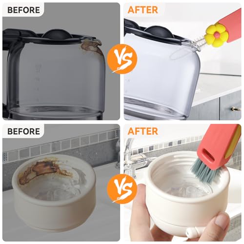3 in 1 Cup Lid Gap Cleaning Brush Set, Multifunctional Bottle Cleaning Brush, Cup Lid Gap Cleaner, Home Kitchen Crevice Brush Tools(Multicolor) - color: Multicolor