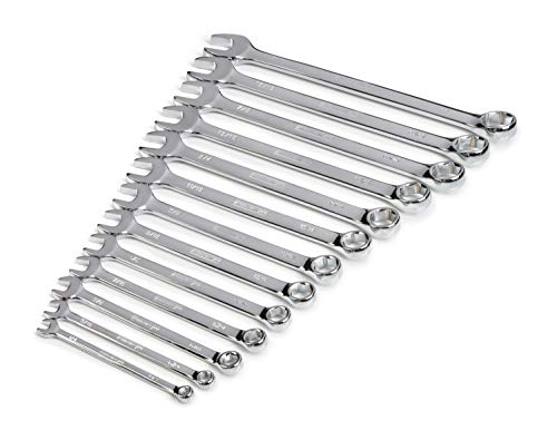 Steelman Pro 13-Piece SAE 6-Point Combination Wrench Set, 1/4, 5/16, 3/8, 7/16, 1/2, 9/16, 5/8, 11/16, 3/4, 13/16, 7/8, 15/16, and 1-inch Sizes, Full Polish Chrome - size: 13-piece SAE Set