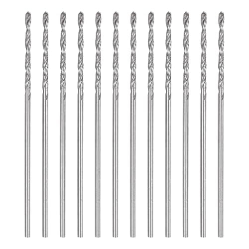HARFINGTON 12pcs Micro Jobber Twist Drill Bits #66 0.8mm / 0.032" High Speed Steel HSS Mini Drilling Bit Tool for Stainless Steel Aluminum Wood Plastic - size: 0.8mm