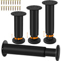 4 Pcs Adjustable Height Furniture Support Legs 10-17 inch [with Screws], Metal Adjustable Bed/Sofa/Cabinet/Couch/Dresser/Table Heavy Bed Replacement Legs (Black) - color: Black, size: 10-17 inch