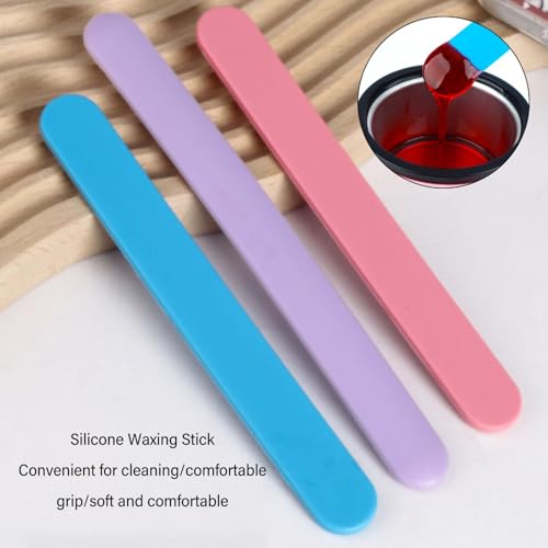 5Pcs Silicone Stir Sticks, Reusable Mixing Stick, Non Stick Silicone Wax Spatulas for Liquid, Paint, Popsicle Stirring Tool (Pink)