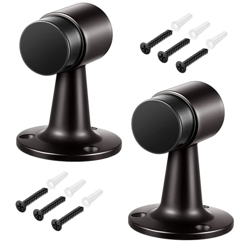 Yaocom 2 Pack Heavy Duty Floor Mounted Door Stop 3 in Aluminum Commercial Grade Door Stopper with Rubber Bumper & Stainless Steel Screws (Oil Rubbed Bronze) - color: Oil Rubbed Bronze