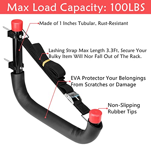 Heavy Duty Garage Storage Hooks, 13 Inch Arm Large Wall Mount Hanger with EVA Protector, Garage Racks & Organizer for Ladders, Folding Chairs, Kayak, Surfboard, Garden Tool - size: 13in-4 Pack