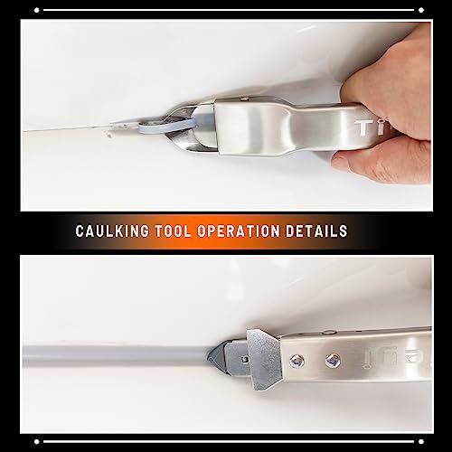 Caulking Tool Kit Stainless Steel Grout Removal Tool,4 in 1 Tile Caulk Tool