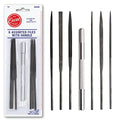 Excel Blades Mini Needle File Set – Hardened Alloy Steel, Includes Flat, Warding, Square, Triangular, Round & Half-Round Files with USA-Made Aluminum Handle - style: File Set w/ Handle